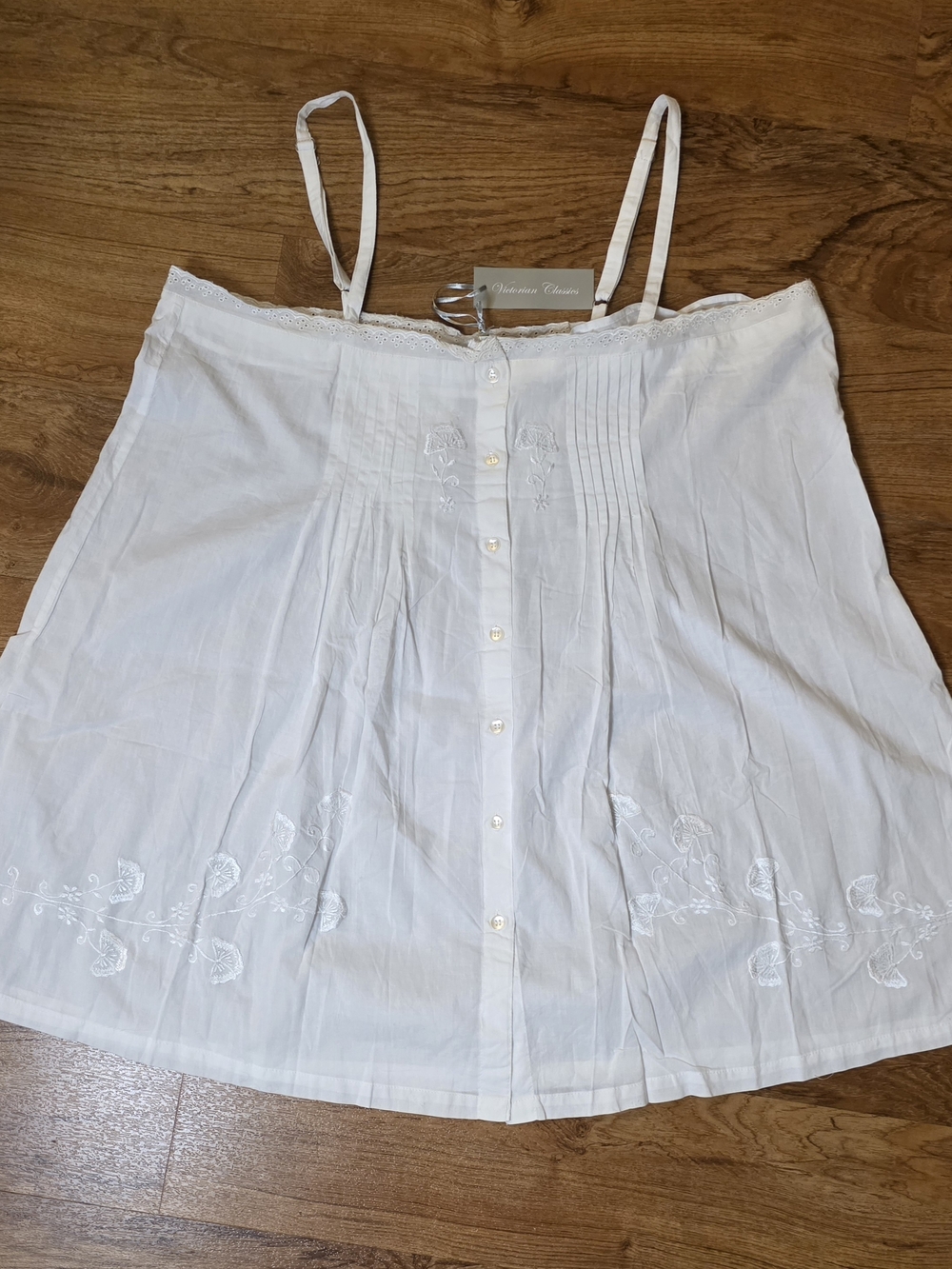 Victorian Classics NWT White Strappy Mini Nightgown